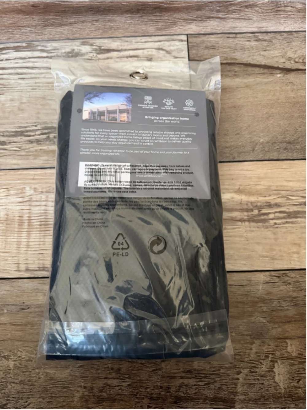 NEW Whitmor Laundry Backpack One Size Black